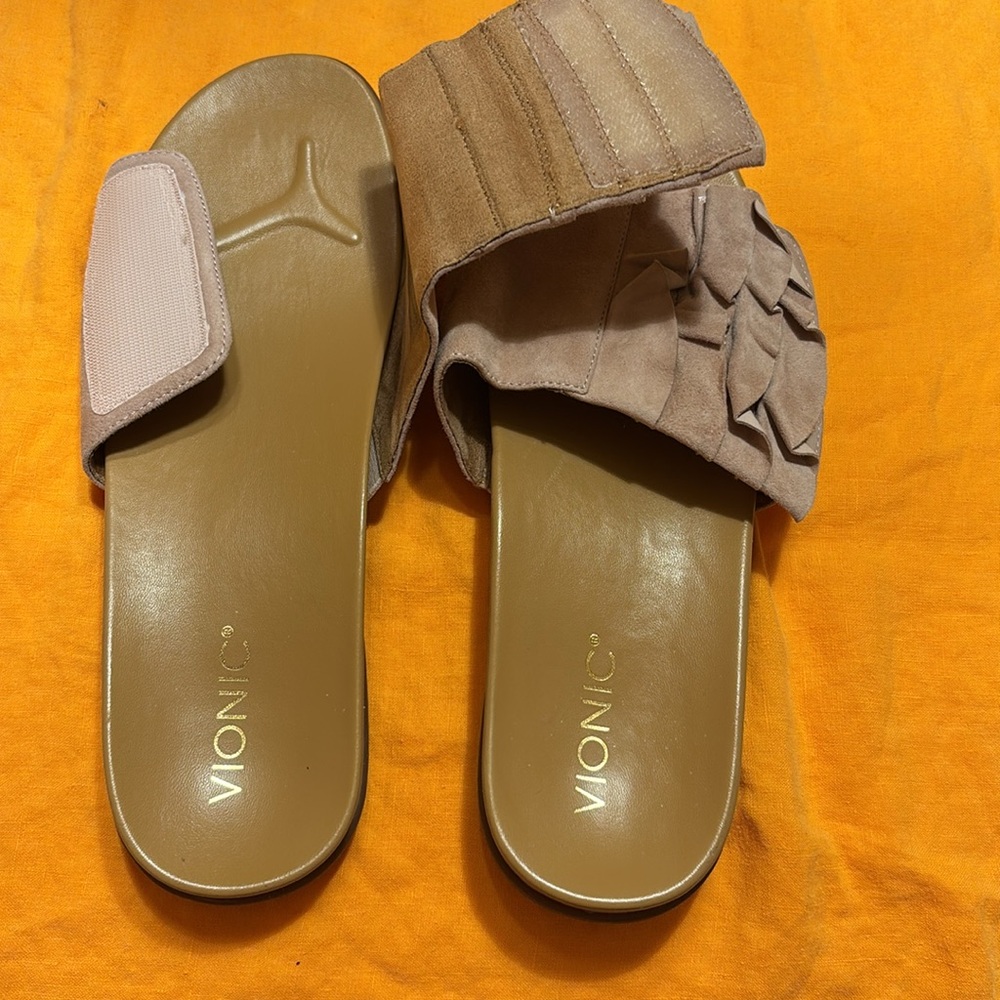 Vionic Roni 11 M Rose Suede Leather Orthotic Sandals worn once in house only - Picture 4 of 4